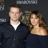 Matt Damon et sa femme Luciana Barroso - Avant-première du film La Belle et la bête à Los Angeles le 2 mars 2017