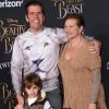 Perez Hilton avec sa mère Teresita Lavandeira et son fils Mario Armando Lavandeira - Avant-première du film La Belle et la bête à Los Angeles le 2 mars 2017