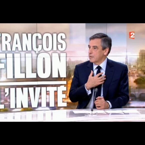 François Fillon invité du journal télévisé de 20h France 2, présenté par Laurent Delahousse, le 5 mars 2017.