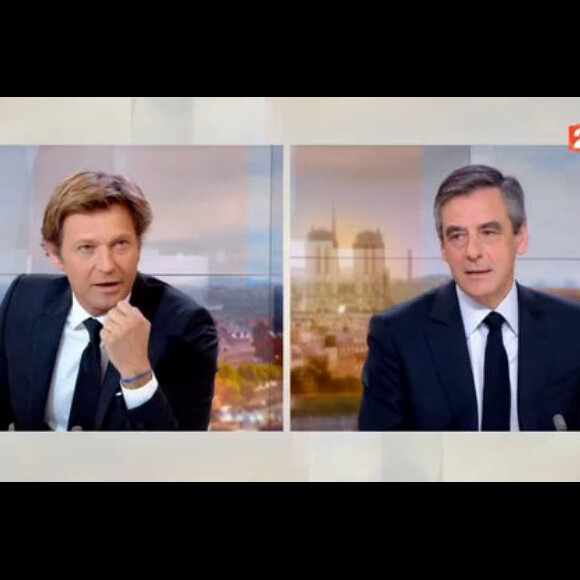 François Fillon invité du journal télévisé de 20h France 2, présenté par Laurent Delahousse, le 5 mars 2017.