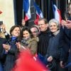 Marie Fillon, la fille de François Fillon, François Fillon et sa femme Penelope Fillon - Rassemblement de soutien à François Fillon, candidat du parti Les Républicains à la présidentielle, Place du trocadéro à Paris le 5 mars 2017.