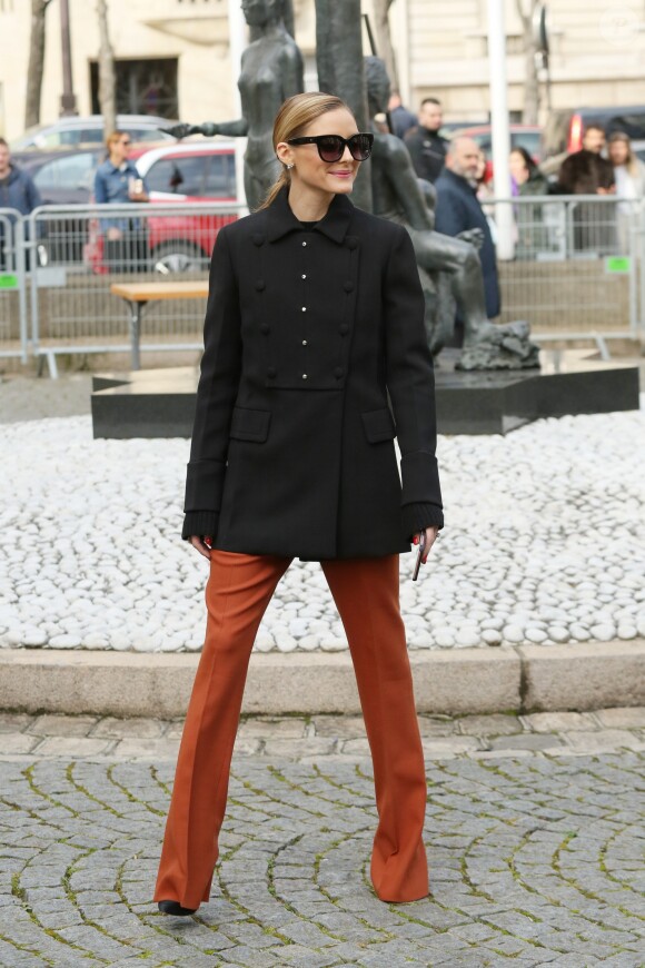 Olivia Palermo arrivant au défilé de mode "Miu Miu", collection prêt-à-porter Automne-Hiver 2017-2018 à Paris, le 7 Mars 2017.© CVS/Veeren/Bestimage