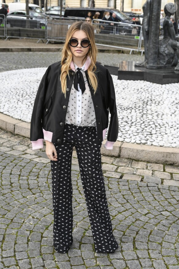 Thylane Blondeau au défilé de mode "Miu Miu", collection prêt-à-porter Automne-Hiver 2017-2018 à Paris, le 7 mars 2017. © Pierre Perusseau/Bestimage