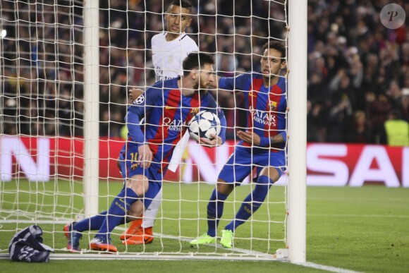 Neymar - 8ème de finale de la Champions League "FC Barcelone - PSG" au Camp Nou à Barcelone. Le PSG a subit une défaite unique dans l'histoire de la compétition en perdant 6-1 au match retour après avoir gagné 4-0 au match aller. Barcelone, le 8 mars 2017.