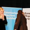 Emmanuel Macron et sa femme Brigitte Macron (Trogneux) - A l'occasion de la journée internationale des femmes, Emmanuel Macron, candidat du mouvement "En Marche!", à l'élection présidentielle, a cloturé un rassemblement organisé par le collectif "Elles Marchent" au théatre Antoine, à Paris, France, le 8 Mars 2017.