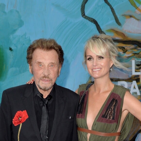 Exclusif - Johnny Hallyday et sa femme Laeticia Hallyday - Soirée au profit de l'Association "La Bonne étoile" de Laeticia Hallyday lors du 3ème Longines Paris Eiffel Jumping à la plaine de Jeux de Bagatelle à Paris le 1er juillet 2016. © Olivier Borde / Veeren / Bestimage