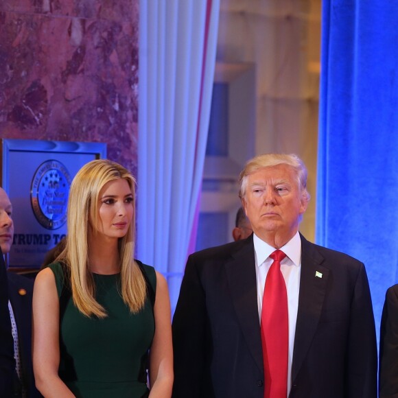 Eric Trump, Ivanka Trump, Donald Trump Jr - Conférence de presse de Donald Trump à la Trump Tower à New York le 11 janvier 2017.
