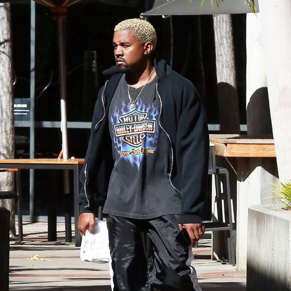 Kanye West à la sortie de son cours de gym à Los Angeles, le 1er mars 2017