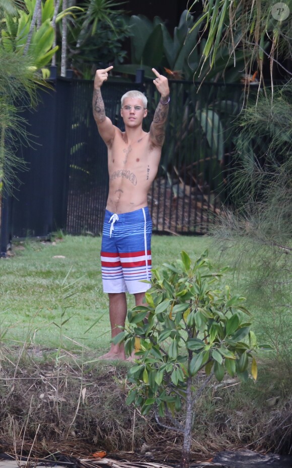 Justin Bieber sur l'ile Makepeace en Australie le 14 mars 2017