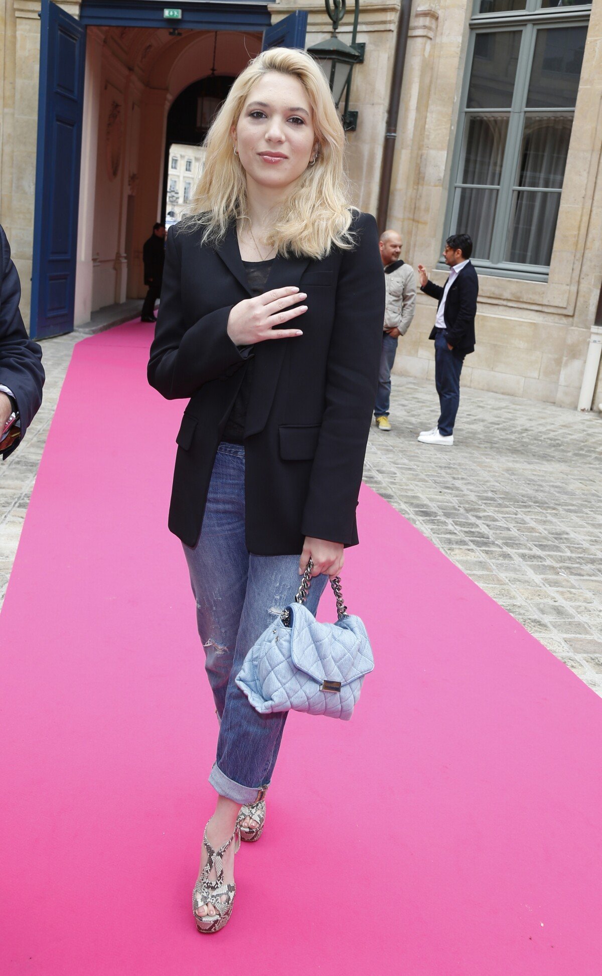 Camille Seydoux arrives at the Schiaparelli Haute Couture Fall