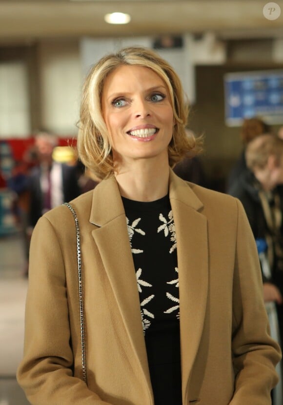 Sylvie Tellier - Iris Mittenaere, Miss Univers et Miss France 2016 arrive à Paris en provenance de New York le 16 mars 2017.