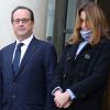 Nicolas Sarkozy, François Hollande et Carla Bruni Sarkozy - Réunion à l'Élysée avec les chefs d'État et de gouvernement étrangers et les hommes politiques français avant le début de la marche républicaine à Paris le 11 janvier 2015  World leaders and french politicians gathered at Elysee Palace on 11/01/2015 before going to the "republican march for Charlie" in Paris11/01/2015 - Paris
