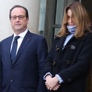 Nicolas Sarkozy, François Hollande et Carla Bruni Sarkozy - Réunion à l'Élysée avec les chefs d'État et de gouvernement étrangers et les hommes politiques français avant le début de la marche républicaine à Paris le 11 janvier 2015  World leaders and french politicians gathered at Elysee Palace on 11/01/2015 before going to the "republican march for Charlie" in Paris11/01/2015 - Paris