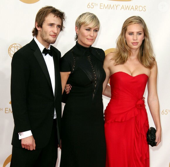 Dylan Penn, Robin Wright, Hopper Penn - 65eme ceremonie annuelle des "Emmy Awards" a Los Angeles, le 22 septembre 2013.