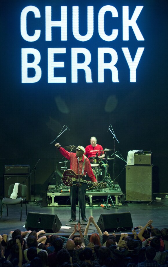 Chuck Berry lors d'un concert pour son 87eme anniversaire. Moscou, le 21 octobre 2013.