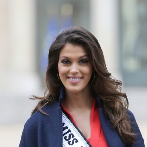 Semi- Exclusif - Iris Mittenaere (Miss Univers) au Palais de l'Elysée pour rencontrer le Président de la République F. Hollande et visiter l'Elysée à Paris, le 18 mars 2017.