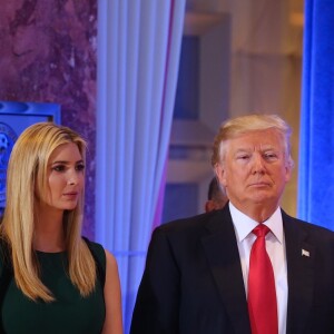 Eric Trump, Ivanka Trump, Donald Trump Jr - Conférence de presse de Donald Trump à la Trump Tower à New York le 11 janvier 2017.