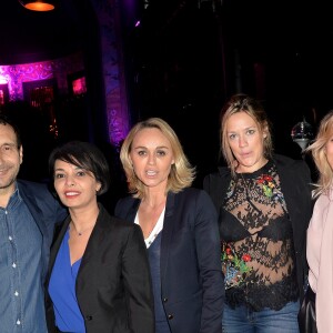 Semi-Exclusif - Zinedine Soualem, Saida Jawad, Cécile de Menibus, Caroline Faindt, Tristane Banon et son compagnon Pierre Lefèvre à la soirée des parfums Caron "Pour un homme vous feriez quoi ?" au Théâtre du Renard à Paris le 22 mars 2017. © Ramsamy Veeren/Bestimage