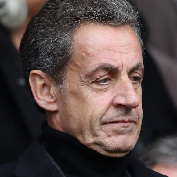 Nicolas Sarkozy - People assistent au match Psg-Nancy au Parc des Princes à Paris le 4 mars 2017.