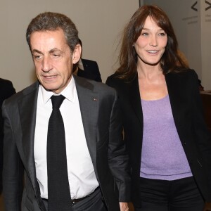 Nicolas Sarkozy et sa femme Carla Bruni-Sarkozy - Présentation du nouveau livre de Marisa Bruni Tedeschi "Mes chères filles, je vais vous raconter" à Turin en Italie le 6 mars 2017.