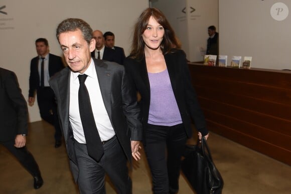 Nicolas Sarkozy et sa femme Carla Bruni-Sarkozy - Présentation du nouveau livre de Marisa Bruni Tedeschi "Mes chères filles, je vais vous raconter" à Turin en Italie le 6 mars 2017.