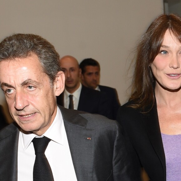 Nicolas Sarkozy et sa femme Carla Bruni-Sarkozy - Présentation du nouveau livre de Marisa Bruni Tedeschi "Mes chères filles, je vais vous raconter" à Turin en Italie le 6 mars 2017.