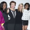 Hapsatou Sy, Roselyne Bachelot, Laurence Ferrari, Audrey Pulvar et Elisabeth Bost (les présentatrices "Le Grand 8") - Avant-première du film "Sous les jupes des filles" à Paris le 2 juin 2014.