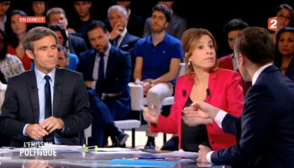 David Pujadas et Léa Salamé - "L'émission politique", jeudi 6 avril 2017, France 2