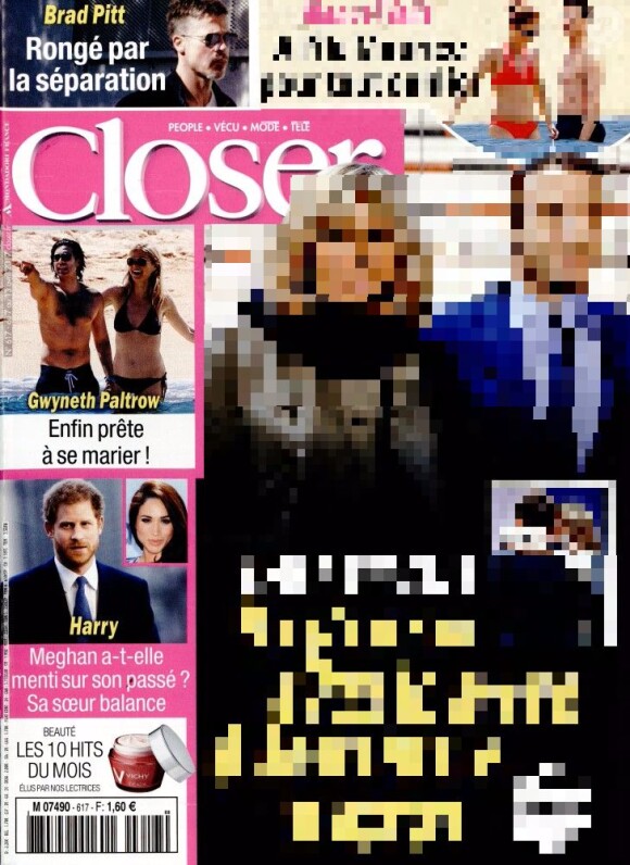 Couverture du magazine "Closer" en kiosques le 7 avril 2017