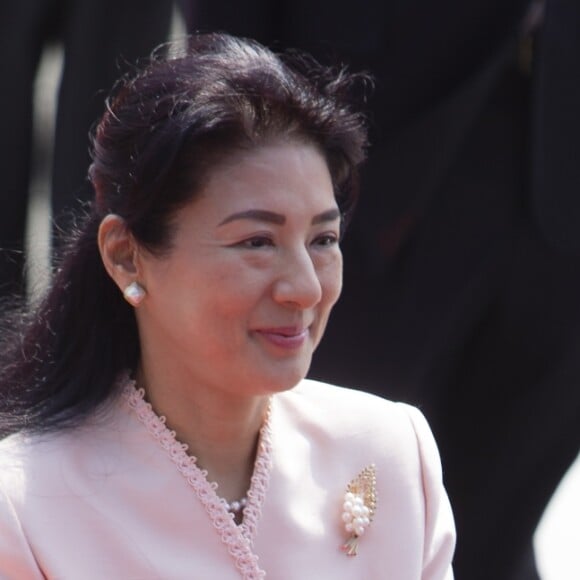 La princesse Masako du Japon - Le roi F. VI d'Espagne et la reine L.d'Espagne lors d'une cérémonie de bienvenue à Tokyo dans le cadre de leur voyage officiel au Japon, le 5 avril 2017.  Spanish King F. VI and Queen L. during a welcome ceremony on occasion for their official visit to Japan in Tokyo on Wednesday 5 April 2017. On the first day of their 3 day tour of Japan.05/04/2017 - Tokyo