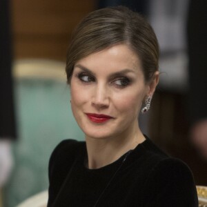 La reine Letizia d'Espagne lors du dîner de gala en l'honneur de la visite du roi et de la reine d'Espagne au Japon. Tokyo, le 6 avril 2017.  Gala Dinner on occasion for the official visit of king and queen of Spain to Japan in Tokyo on Thursday 6 April 2017. On the second day of their 3 day tour of Japan06/04/2017 - Tokyo