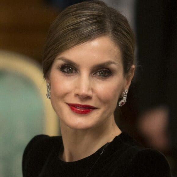 La reine Letizia d'Espagne lors du dîner de gala en l'honneur de la visite du roi et de la reine d'Espagne au Japon. Tokyo, le 6 avril 2017.  Gala Dinner on occasion for the official visit of king and queen of Spain to Japan in Tokyo on Thursday 6 April 2017. On the second day of their 3 day tour of Japan06/04/2017 - Tokyo