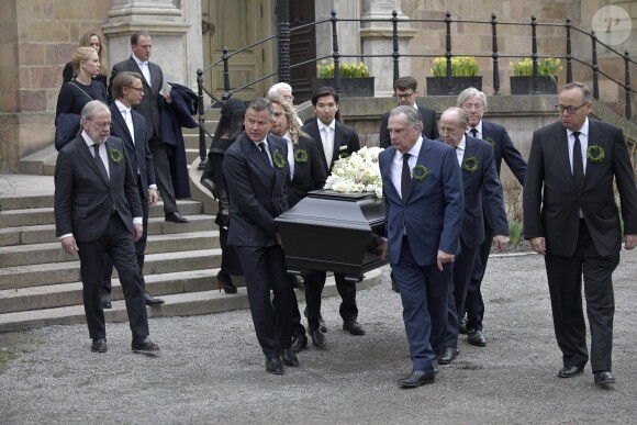 Obsèques de Carl Adam "Noppe" Lewenhaupt, ami d'enfance du roi Carl XVI Gustaf de Suède, à l'église Hedwige-Éléonore à Stockholm le 31 mars 2017.