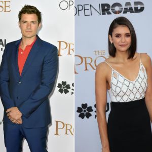 Orlando Bloom et Nina Dobrev lors de la première "The Promise" à Hollywood, le 12 avril 2017. 