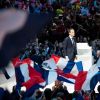 Emmanuel Macron, candidat d'En Marche! à l'élection présidentielle 2017, lors de son grand meeting à l'AccorHotels Arena à Paris, France, le 17 avril 2017. © Cyril Moreau/Bestimage