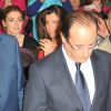 Francois Hollande, Julie Gayet, Aurelie Filippetti - Convention d'investiture de Francois Hollande a la tête du PS pour l'election presidentielle de 2012 à la Halle Freyssinet à Paris, le 22 octobre 2011.