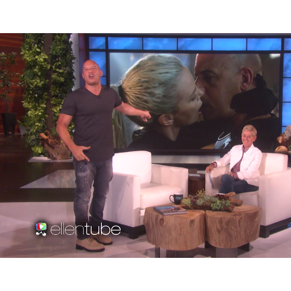 Vin Diesel, choqué par les propos de Charlize Theron, dans The Ellen Show. (capture d'écran)