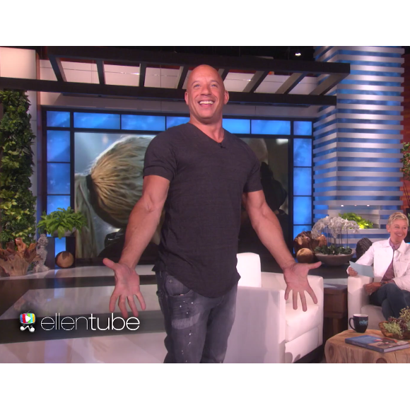 Vin Diesel, choqué par les propos de Charlize Theron, dans The Ellen Show. (capture d'écran)