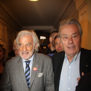 Jean-Paul Belmondo, Alain Delon - Michou fête ses 85 ans et les 60 ans de son cabaret à Paris le 20 juin 2016. © Philippe Baldini / Bestimage