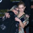 Carrie Fisher et sa fille Billie Lourd à la soirée 'Star Wars: The Force Awakens' à Hollywood, le 14 décembre 2015