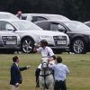 Le prince Harry prenait part le 6 mai 2017, sous le regard de sa compagne Meghan Markle, à l'Audi Polo Challenge au club de polo de Coworth Park à Ascot.