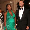 Serena Williams, enceinte de son premier enfant, et son compagnon Alexis Ohanian lors du Met Gala 2017 organisé par le Costume Institute Gala sur le thème de "Rei Kawakubo/Comme des Garçons: Art Of The In-Between" à New York le 1er mai 2017. © Sonia Moskowitz/Globe Photos via ZUMA Wire