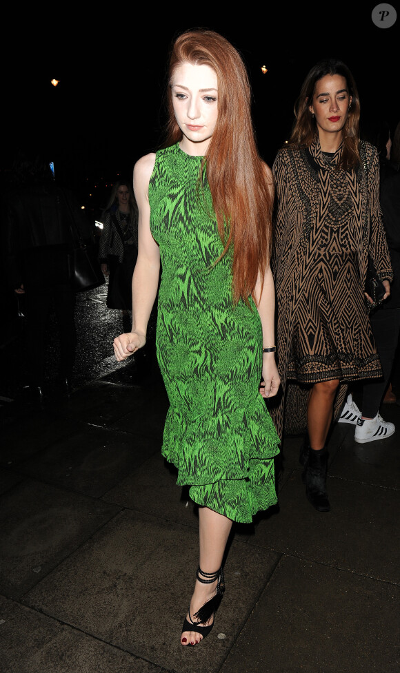 Nicola Roberts quittant la soirée House Of Holland lors de la Fashion Week à Londres le 20 février 2016.