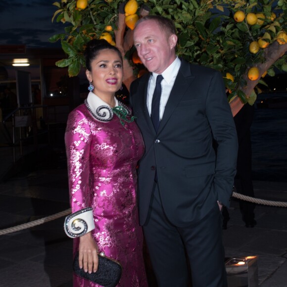 Salma Hayek et son mari François-Henri Pinault - Dîner de la "François Pinault Foundation" lors de la 57ème Biennale Internationale d'Art à Venise, le 10 mai 2017
