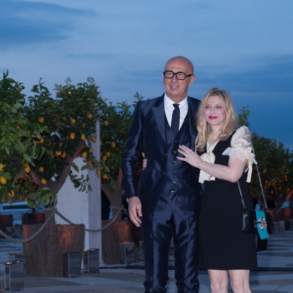 Marco Bizzarri (président-directeur général de Gucci), Courtney Love - Dîner de la "François Pinault Foundation" lors de la 57ème Biennale Internationale d'Art à Venise, le 10 mai 2017