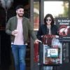 Exclusif - Lucy Hale et son compagnon Anthony Kalabrett ont fait un stop chez Starbucks avant de faire les courses chez Ralph's à Studio City le 13 janvier 2017.