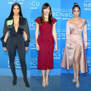 Kim Kardashian, Jessica Biel et Jennifer Lopez assistent à l'UpFront du groupe NBCUniversal au Radio City Music Hall. New York, le 15 mai 2017.