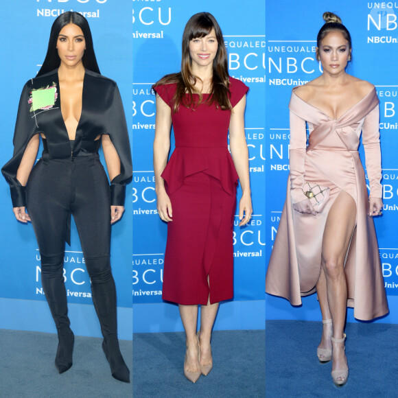Kim Kardashian, Jessica Biel et Jennifer Lopez assistent à l'UpFront du groupe NBCUniversal au Radio City Music Hall. New York, le 15 mai 2017.