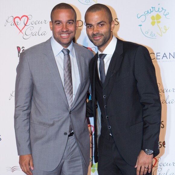Tony Parker et son frère Pierre - 8éme édition du "Par Coeur Gala" à Lyon le 25 septembre 2014.