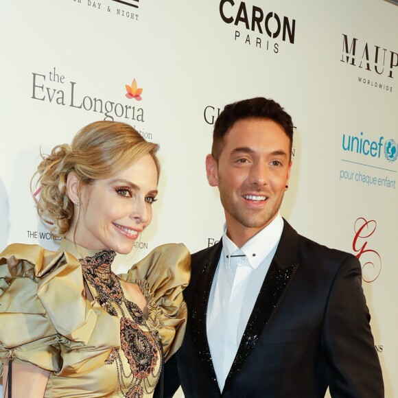 Tonya Kinzinger, Maxime Demeyrez lors du photocall de la 7e édition du "Global Gift Gala" à l'hôtel Four Seasons George V à Paris, le 16 mai 2017. © Marc Ausset-Lacroix/Bestimage